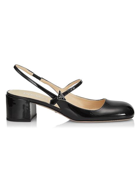 prada 45mm leather block-heel slingback pumps